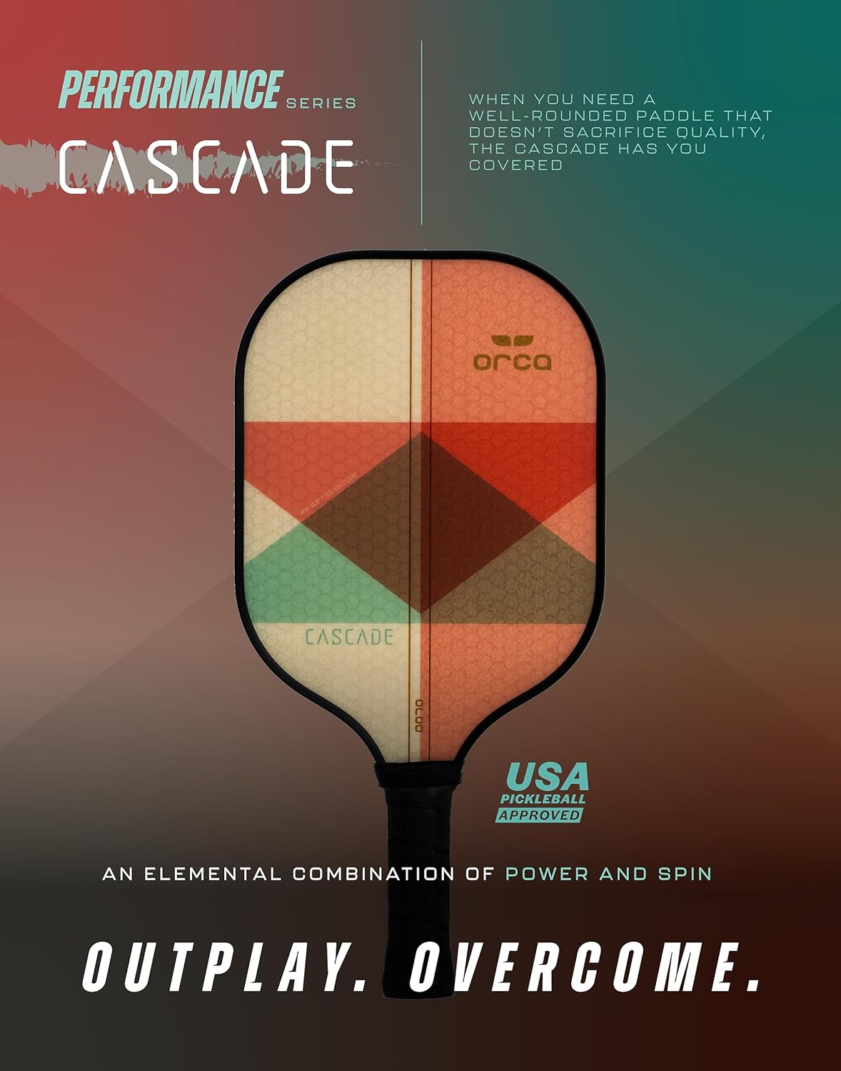 Orca Cascade Performance Series Fiberglass Pickleball Paddle - Balanced Edition
