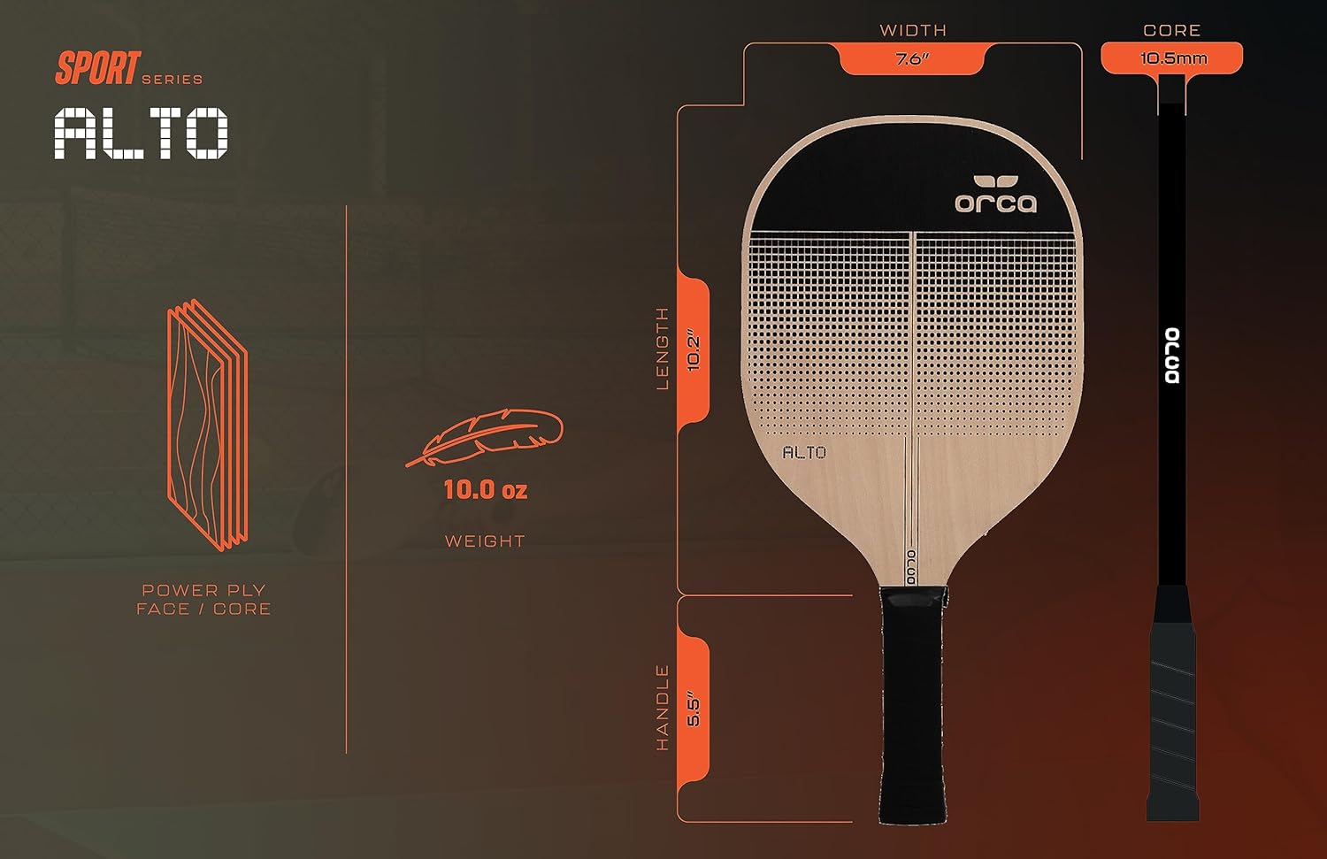 Orca Alto Sports Series Wood Pickleball Paddle - Starter Edition - 2 Pack