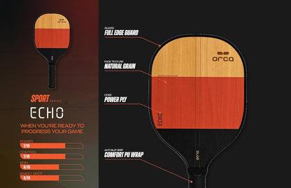 Orca Echo Sports Series Wood Pickleball Paddle - Starter Edition - 2 Pack