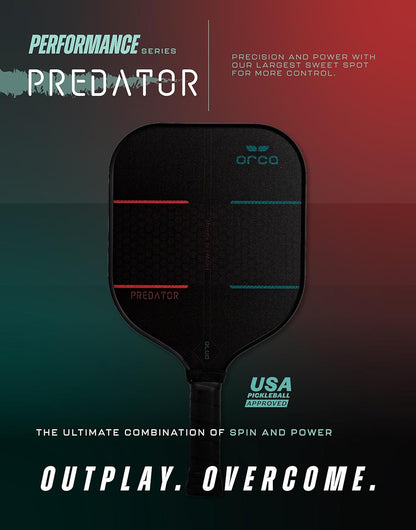 Orca Predator Performance Series Fiberglass Pickleball Paddle - Power Edition