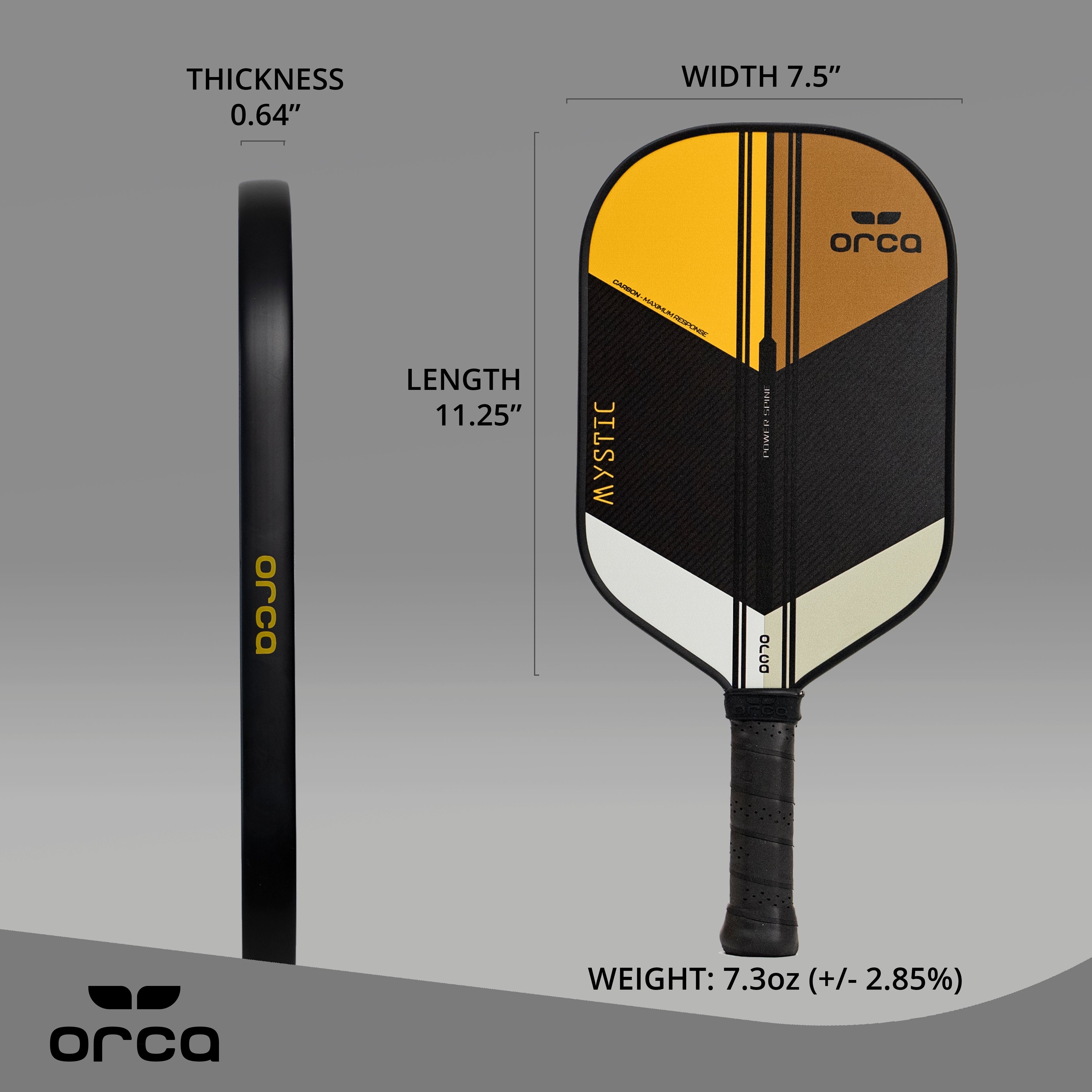 Orca Mystic Tournament Series Carbon Fiber Pickleball Paddle - Control Edition