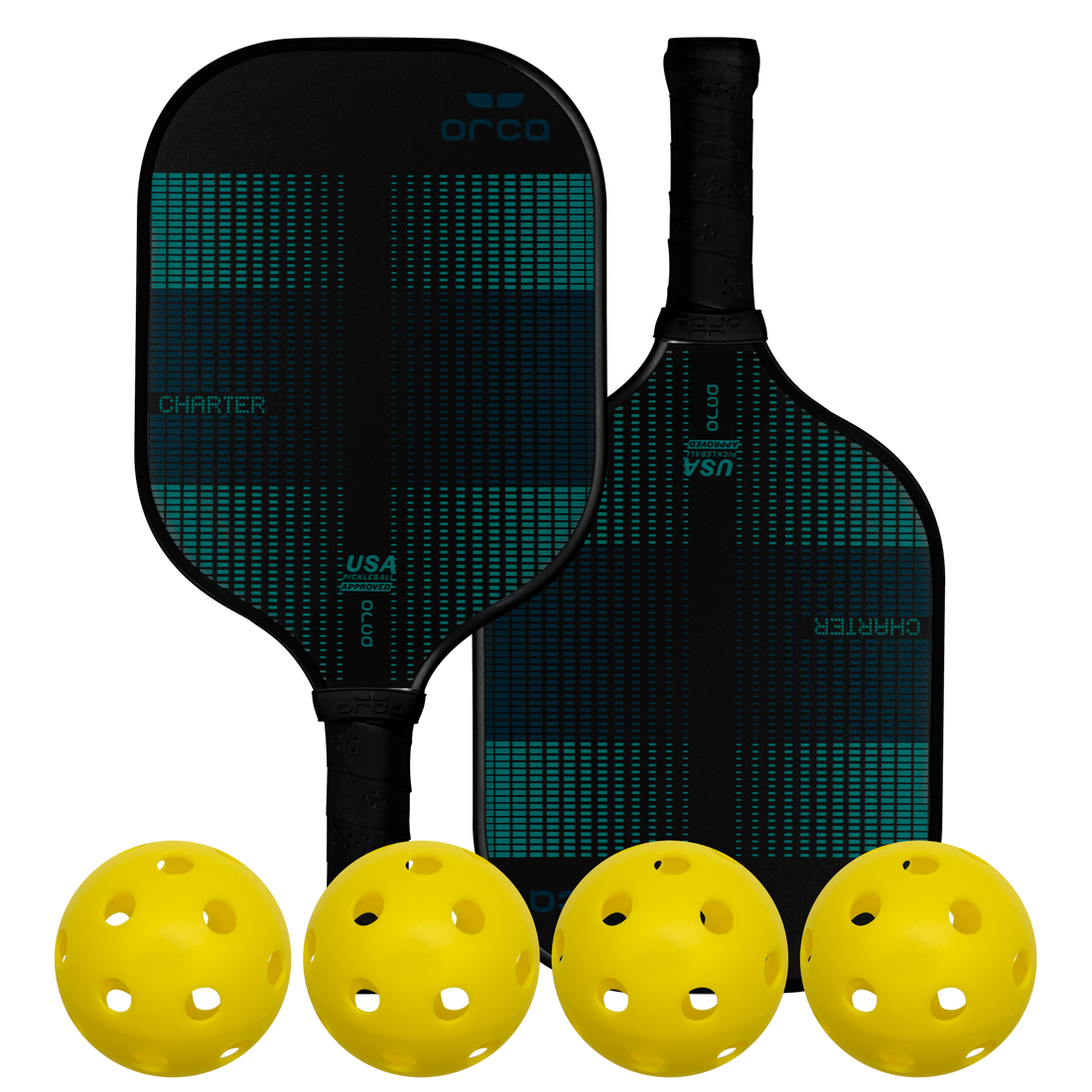 [2 Pack] Orca Charter Performance Series Fiberglass Pickleball Paddle - Balanced Edition