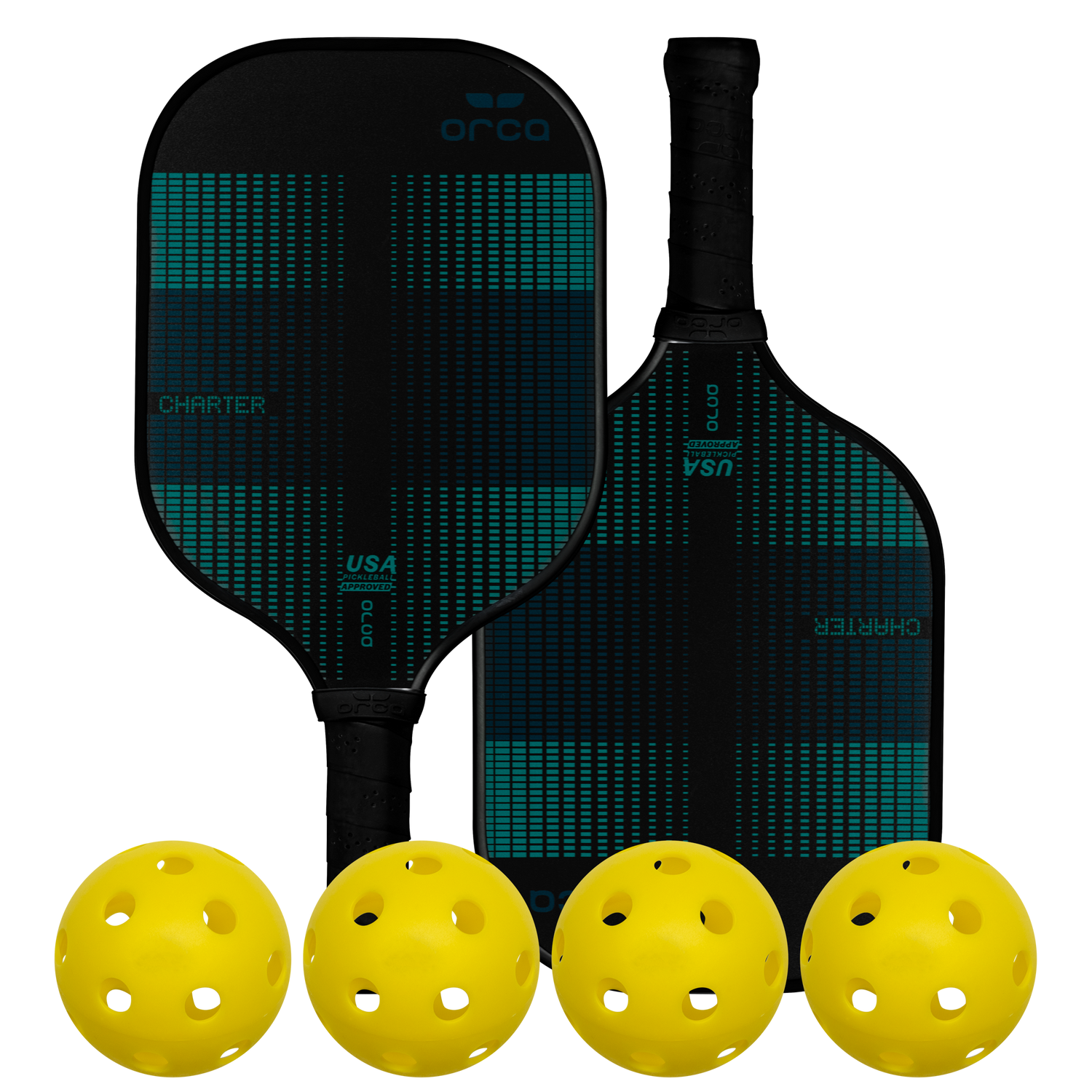[2 Pack] Orca Charter Performance Series Fiberglass Pickleball Paddle - Balanced Edition